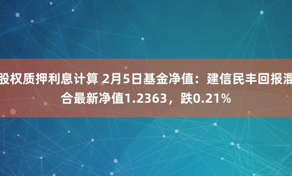 股权质押利息计算 2月5日基金净值：建信民丰回报混合最新净值1.2363，跌0.21%