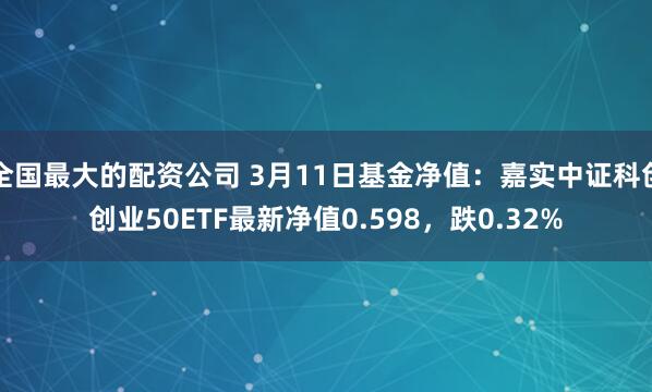 全国最大的配资公司 3月11日基金净值：嘉实中证科创创业50ETF最新净值0.598，跌0.32%